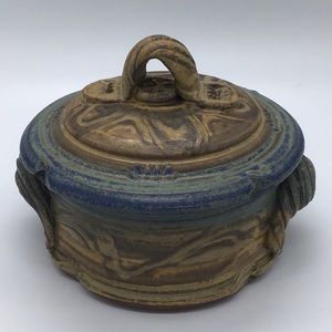 Vintage Signed Studio Art Pottery Covered Dish